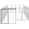 Ezüstszínű acél kutyakennel 10,89 m²
