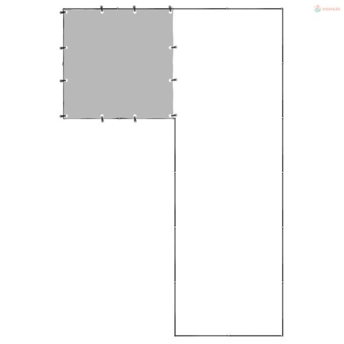 Fekete acél kutyakennel 4,84 m²