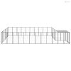Fekete acél kutyakennel 19,36 m²