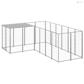 Ezüstszínű acél kutyakennel 4,84 m²