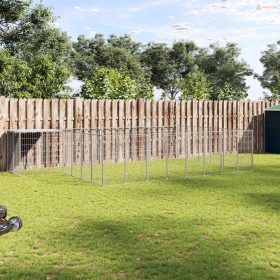 Ezüstszínű acél kutyakennel 15,73 m²