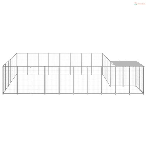 Ezüstszínű acél kutyakennel 15,73 m²