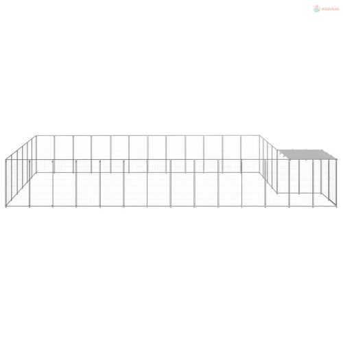 Ezüstszínű acél kutyakennel 22,99 m²