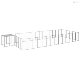 Ezüstszínű acél kutyakennel 26,62 m²