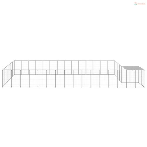 Ezüstszínű acél kutyakennel 26,62 m²