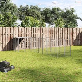 Ezüstszínű acél kutyakennel 6,05 m²