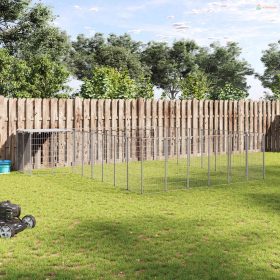 Ezüstszínű acél kutyakennel 15,73 m²