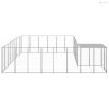 Ezüstszínű acél kutyakennel 15,73 m²
