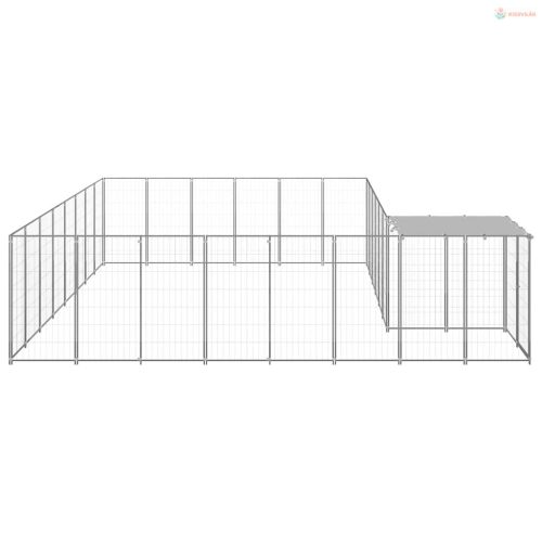 Ezüstszínű acél kutyakennel 15,73 m²
