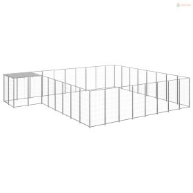 Ezüstszínű acél kutyakennel 20,57 m²