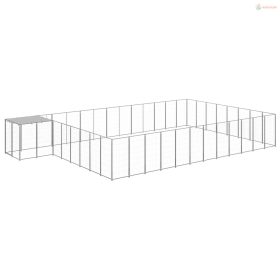 Ezüstszínű acél kutyakennel 30,25 m²