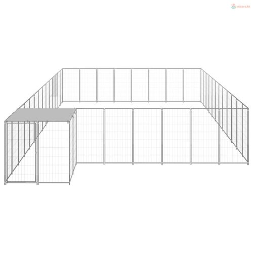 Ezüstszínű acél kutyakennel 30,25 m²