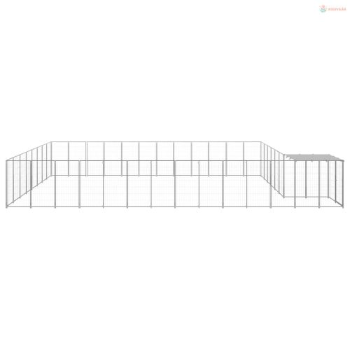 Ezüstszínű acél kutyakennel 30,25 m²