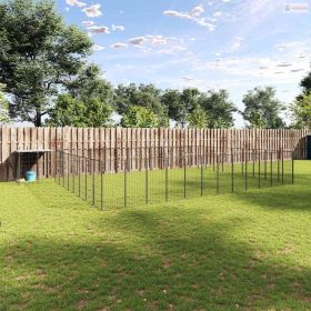 Fekete acél kutyakennel 37,51 m²