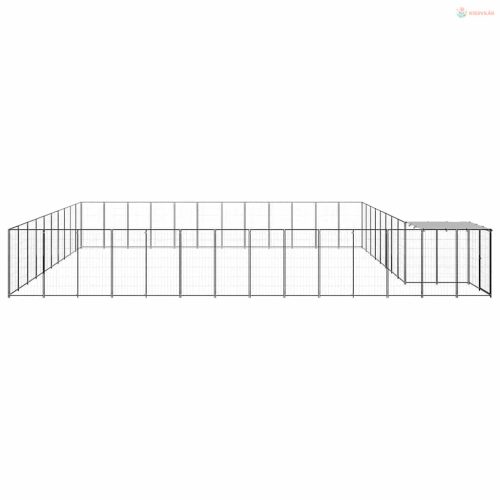 Fekete acél kutyakennel 37,51 m²