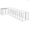 Ezüstszínű acél kutyakennel 7,26 m²