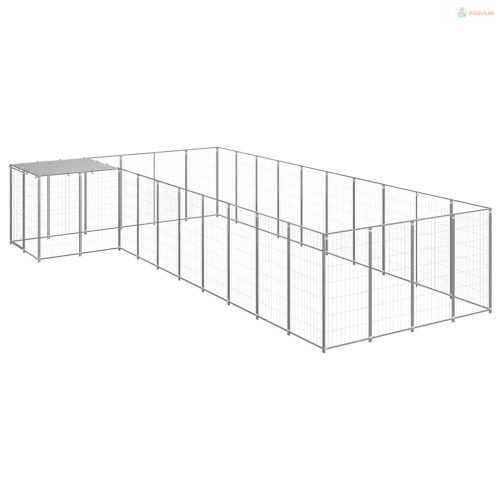 Ezüstszínű acél kutyakennel 13,31 m²