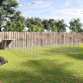 Ezüstszínű acél kutyakennel 25,41 m²