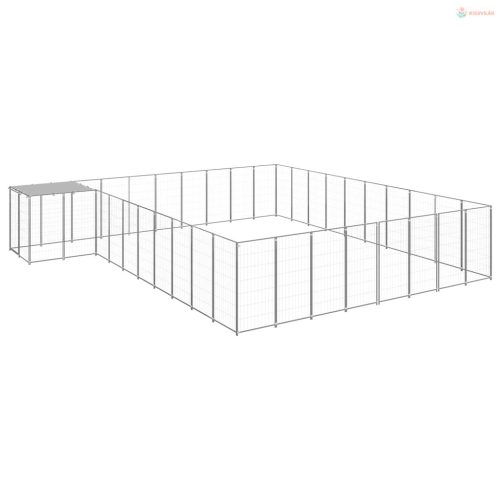 Ezüstszínű acél kutyakennel 25,41 m²