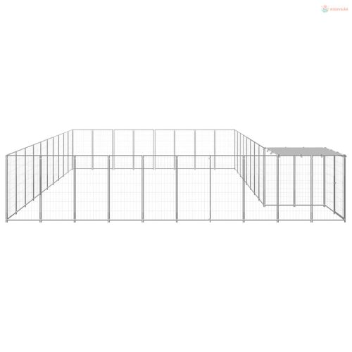 Ezüstszínű acél kutyakennel 25,41 m²