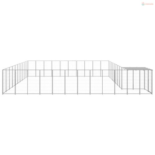 Ezüstszínű acél kutyakennel 31,46 m²