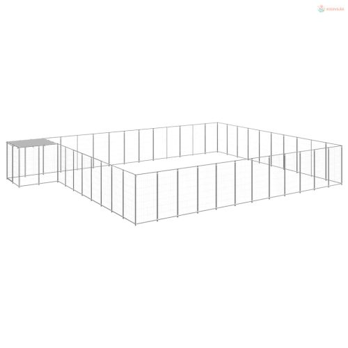 Ezüstszínű acél kutyakennel 37,51 m²