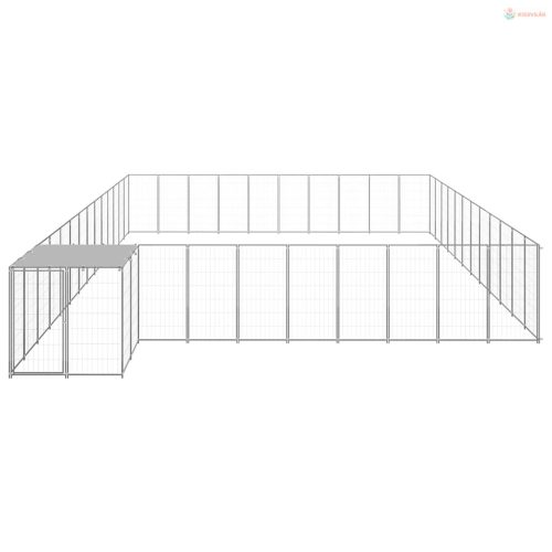 Ezüstszínű acél kutyakennel 37,51 m²