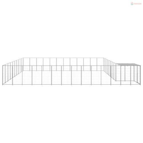 Ezüstszínű acél kutyakennel 37,51 m²
