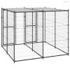 Kültéri acél kutyakennel tetővel 4,84 m²