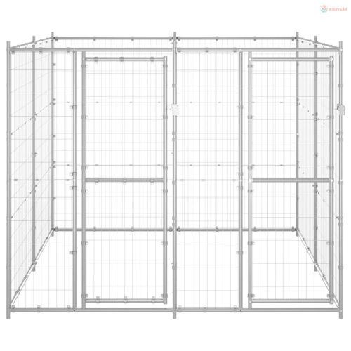 Kültéri horganyozott acél kutyakennel 4,84 m²