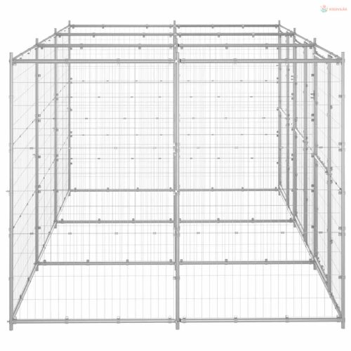 Kültéri horganyozott acél kutyakennel 7,26 m²