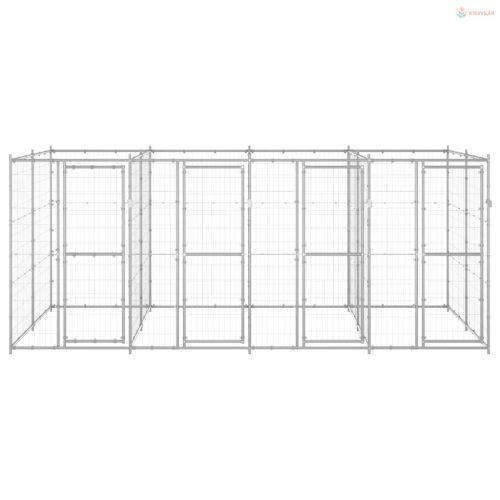 Kültéri horganyozott acél kutyakennel 9,68 m²