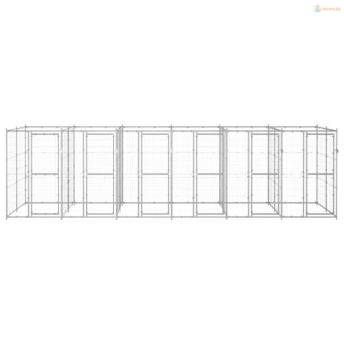 Kültéri horganyozott acél kutyakennel 14,52 m²