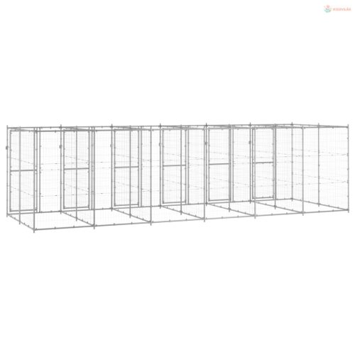 Kültéri horganyozott acél kutyakennel 14,52 m²