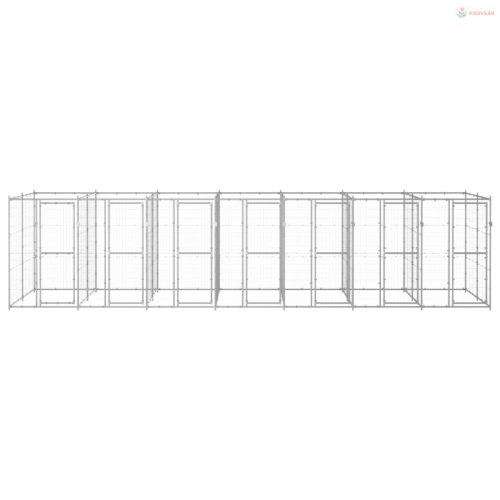 Kültéri horganyozott acél kutyakennel 16,94 m²