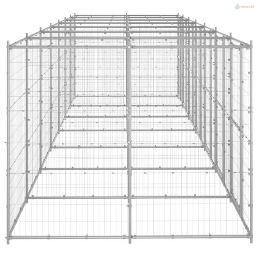 Kültéri horganyozott acél kutyakennel 16,94 m²
