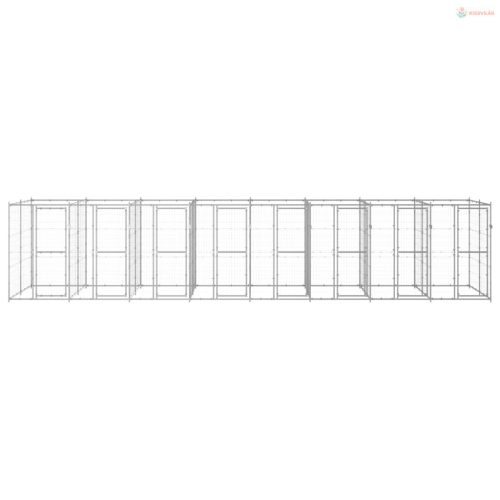 Kültéri horganyozott acél kutyakennel 19,36 m²