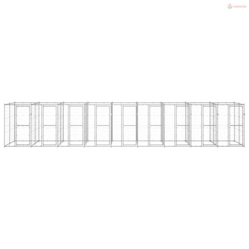 Kültéri horganyozott acél kutyakennel 21,78 m²