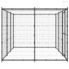 Kültéri acél kutyakennel tetővel 7,26 m²