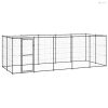 Kültéri acél kutyakennel tetővel 12,1 m²