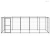 Kültéri acél kutyakennel tetővel 12,1 m²