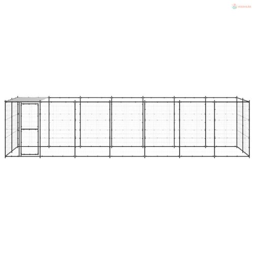 Kültéri acél kutyakennel tetővel 16,94 m²