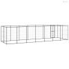 Kültéri acél kutyakennel tetővel 16,94 m²