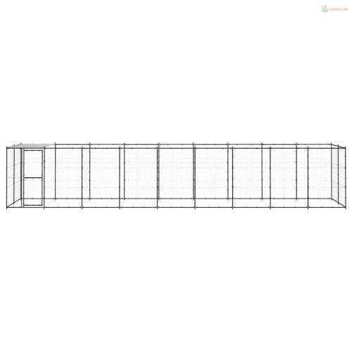 Kültéri acél kutyakennel tetővel 21,78 m²