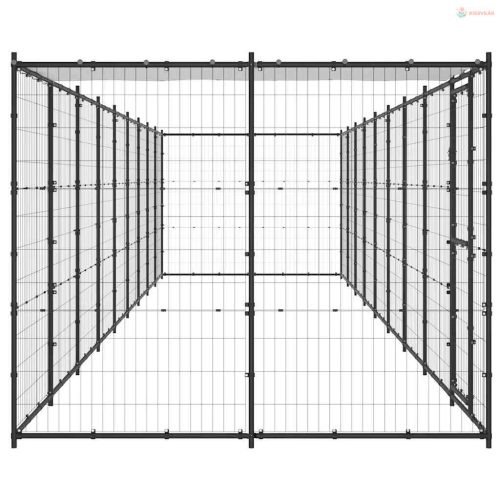Kültéri acél kutyakennel tetővel 21,78 m²