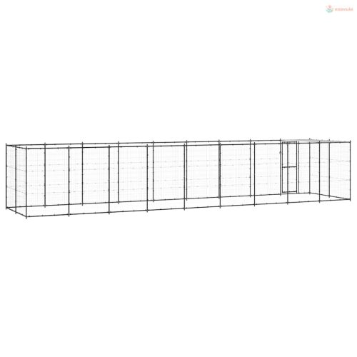 Kültéri acél kutyakennel tetővel 21,78 m²