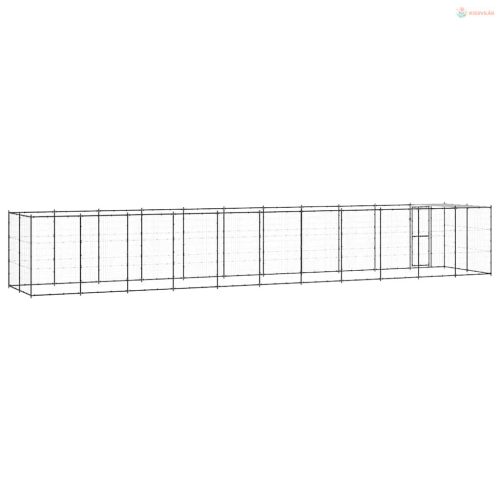 Kültéri acél kutyakennel tetővel 26,62 m²