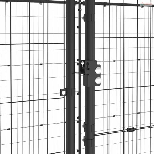 Kültéri acél kutyakennel tetővel 26,62 m²