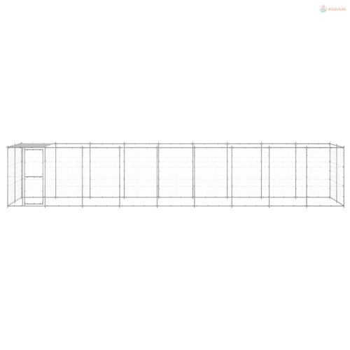 Kültéri horganyozott acél kutyakennel tetővel 21,78 m²