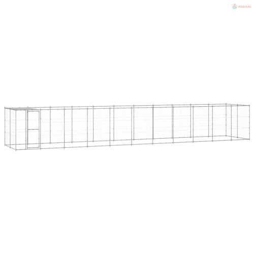 Kültéri horganyozott acél kutyakennel tetővel 26,62 m²